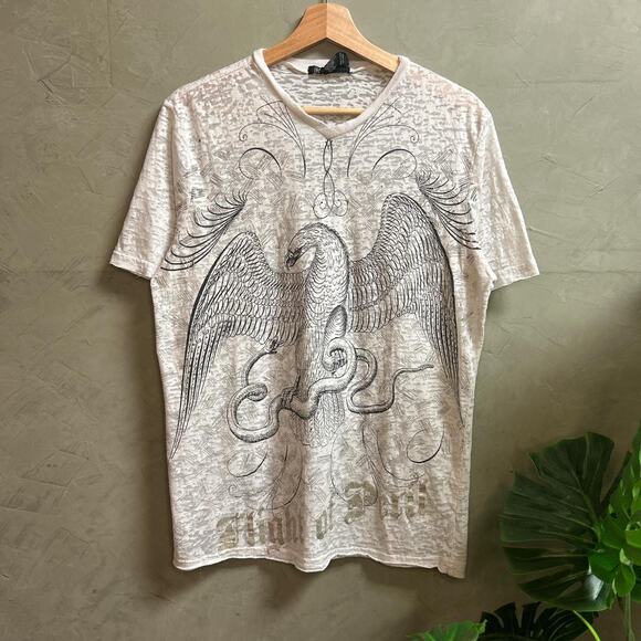 Y2K International Concepts Medium Eagle and Snake Semi See-through Shirt - Picture 1 of 4